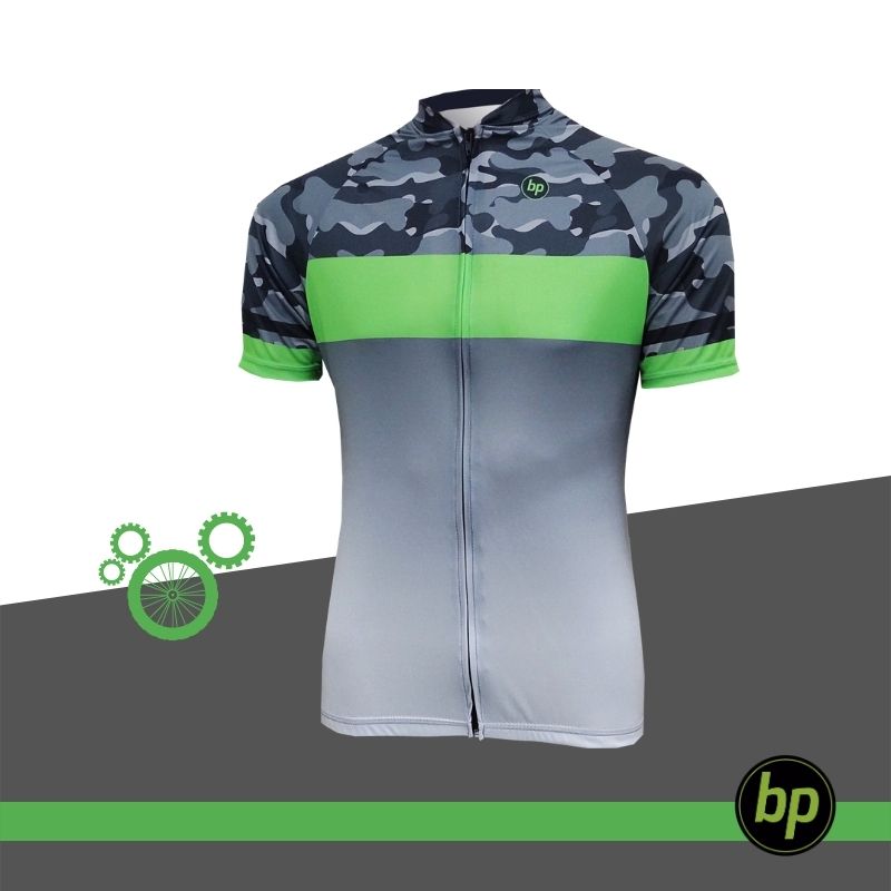 Camisa Ciclismo BP Camuflado com Verde